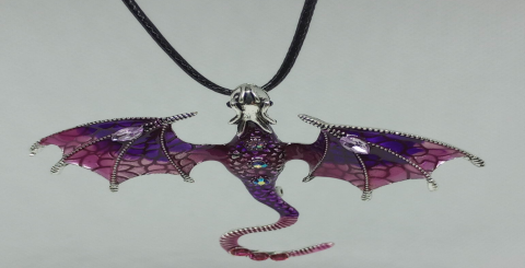 The Droplet Pendant and Bracelet of Violet Flame: A Purple Dragon Crystal Poem
