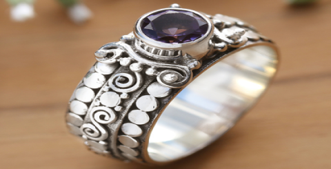 purple stone with sparkles