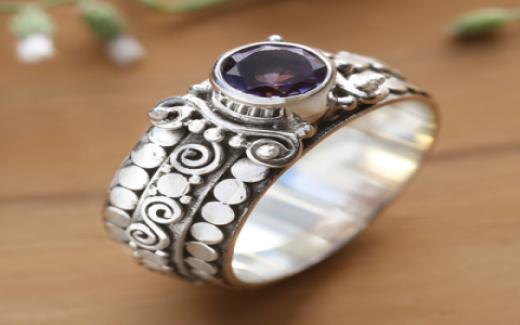 purple stone with sparkles